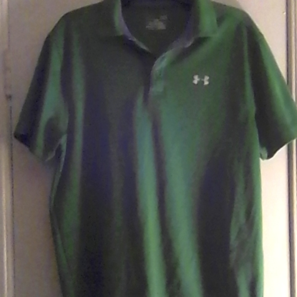 Men's Under Armour rmour Green Heat Gear Polo Size Large in Great Condition.
